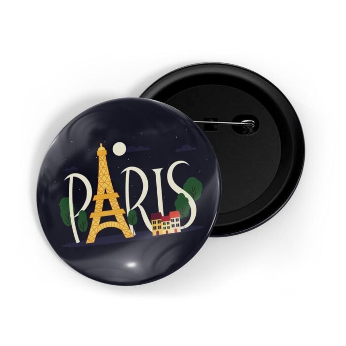 dhcrafts Pin Badges Blue Colour Travel Paris Glossy Finish Design Pack of 1