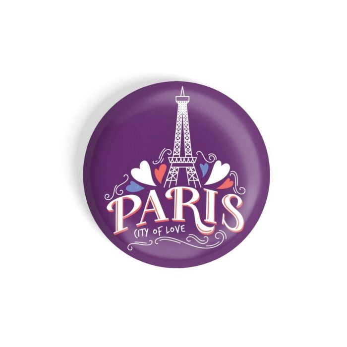 dhcrafts Pin Badges Purple Colour Travel Paris Purple Glossy Finish Design Pack of 1