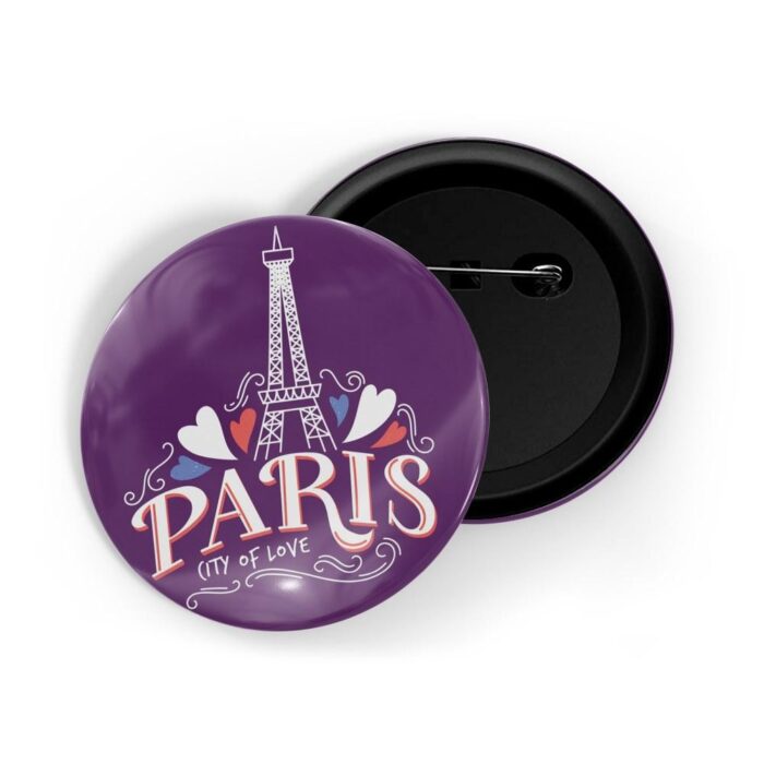 dhcrafts Pin Badges Purple Colour Travel Paris Purple Glossy Finish Design Pack of 1