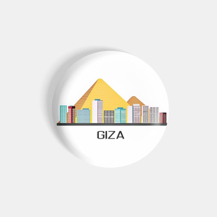 dhcrafts Pin Badges White Colour Travel Giza Glossy Finish Design Pack of 1