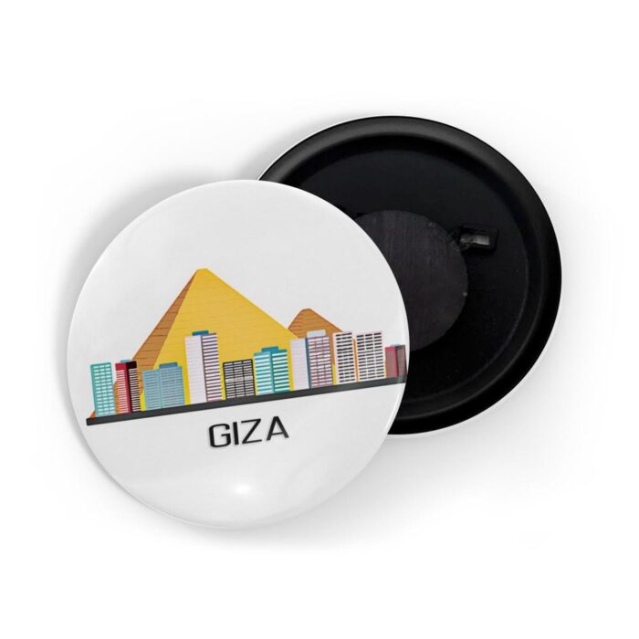 dhcrafts Pin Badges White Colour Travel Giza Glossy Finish Design Pack of 1
