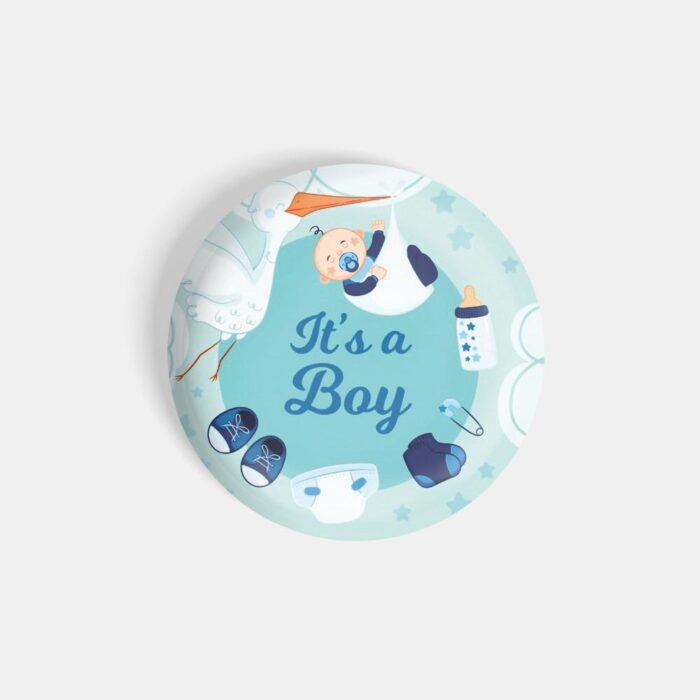 dhcrafts Magnetic Badges Blue Colour Family It's A Boy Strok Carrying Baby Glossy Finish Design Pack of 1