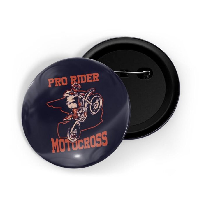 dhcrafts Pin Badges Blue Colour Sports Pro Rider Motocross Glossy Finish Design Pack of 1