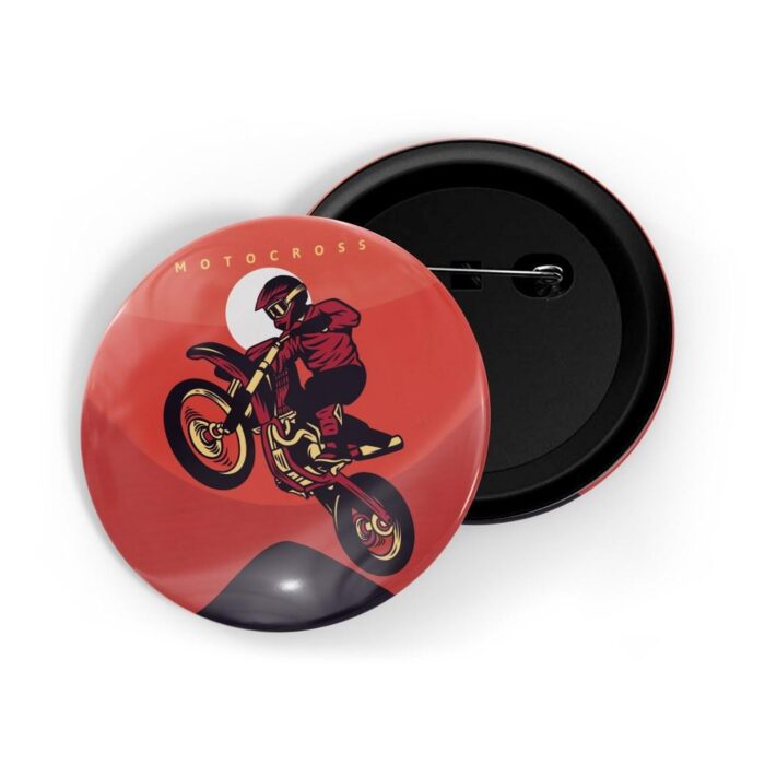 dhcrafts Pin Badges Red Colour Sports Motocross Glossy Finish Design Pack of 1