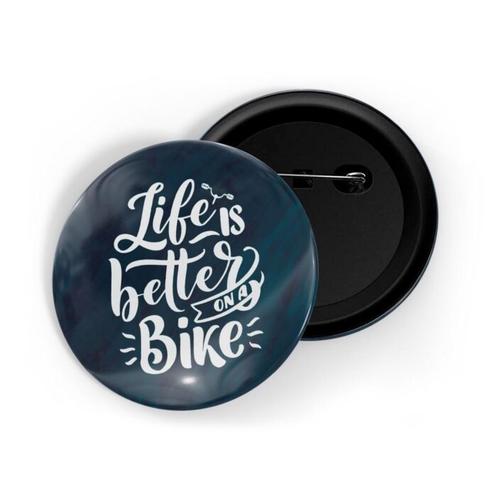 dhcrafts Pin Badges Blue Colour Sports Life Is Better On A Bike Glossy Finish Design Pack of 1