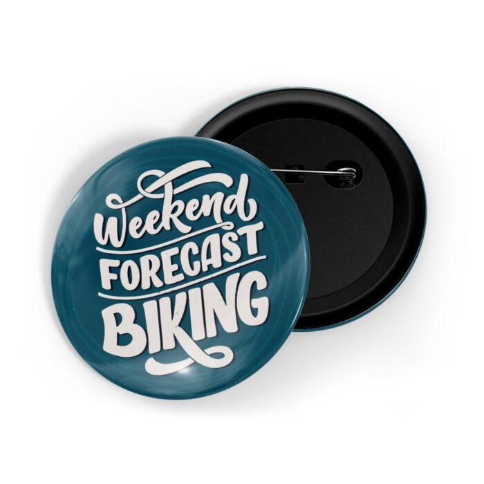 dhcrafts Pin Badges Blue Colour Sports Weekend Forcast Biking Glossy Finish Design Pack of 1