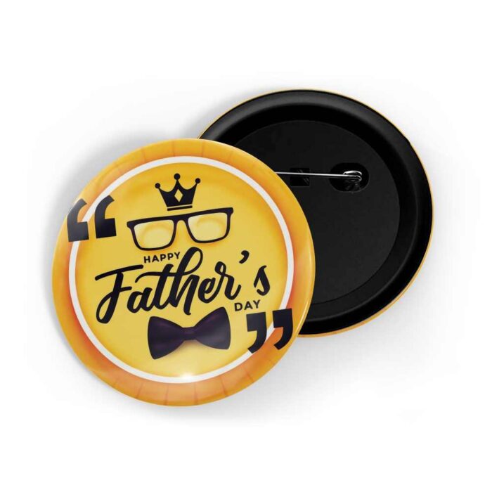 dhcrafts Pin Badges Yellow Colour Special days Happy Father's Day Yellow Glossy Finish Design Pack of 1