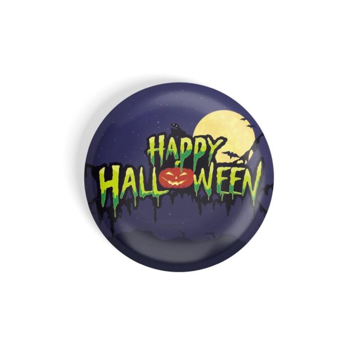 dhcrafts Pin Badges Blue Colour Special days Happy Halloween Blue Glossy Finish Design Pack of 1