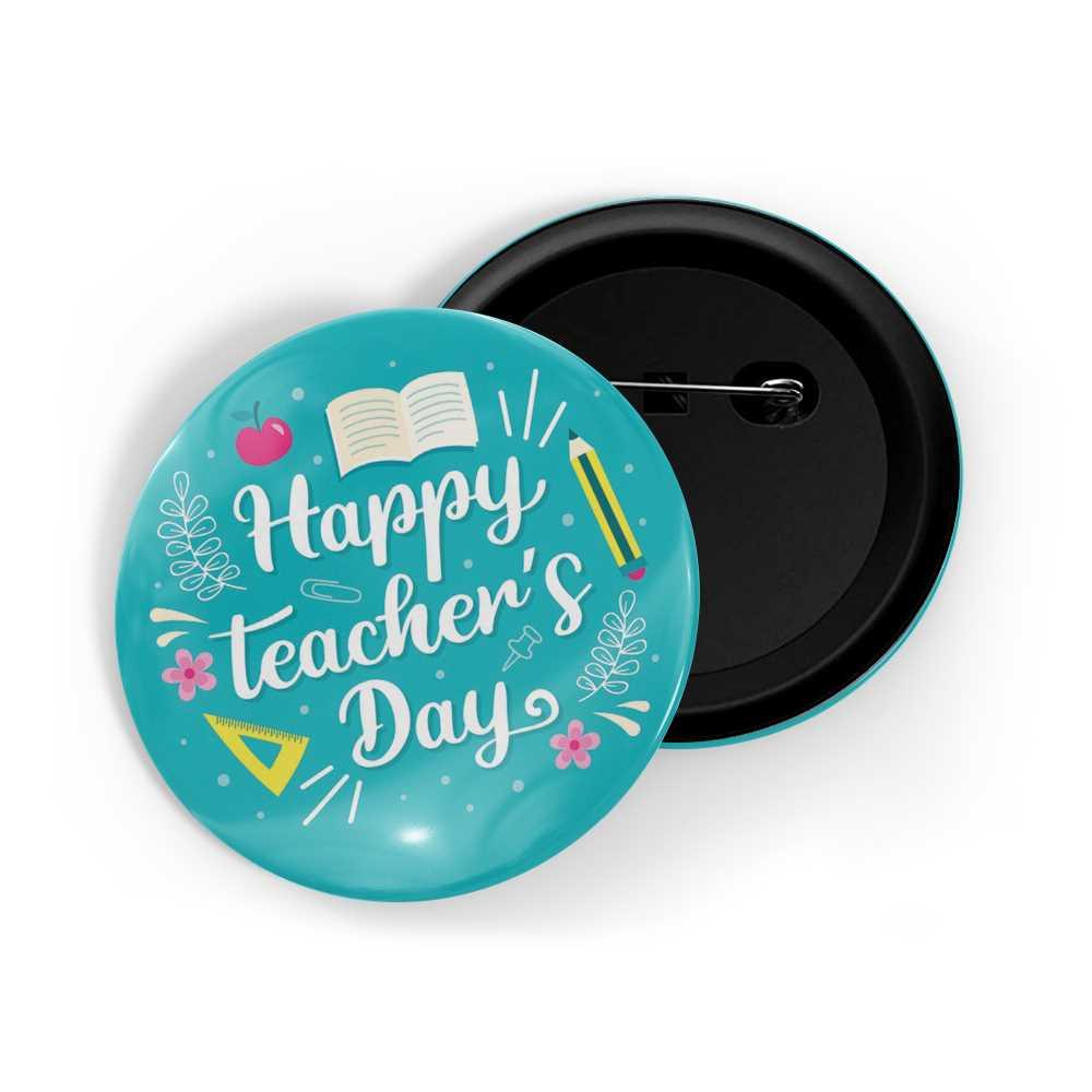 dhcrafts Pin Badges Blue Color Special days Happy Teacher's Day ...
