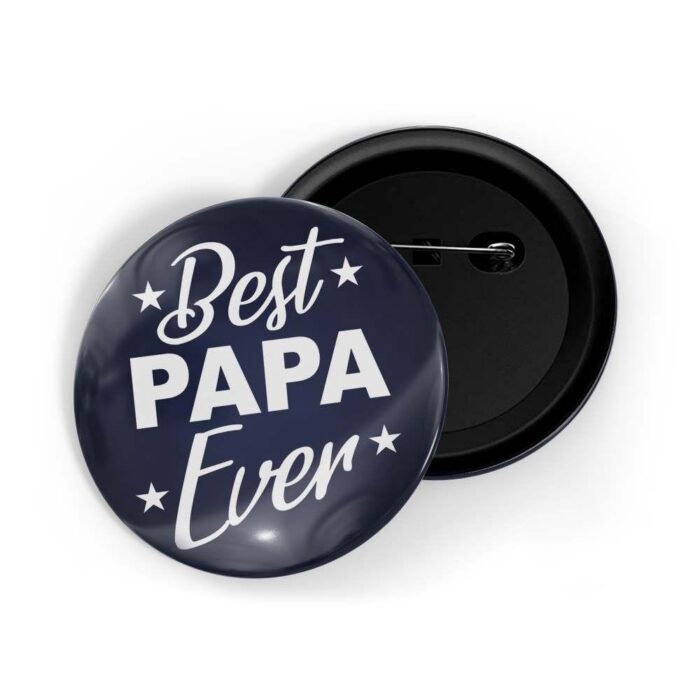 dhcrafts Pin Badges Blue Colour Family Best Papa Ever Blue Glossy Finish Design Pack of 1