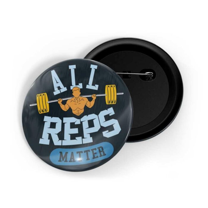 dhcrafts Pin Badges Green Colour Fitness All Reps Matter Green Glossy Finish Design Pack of 1