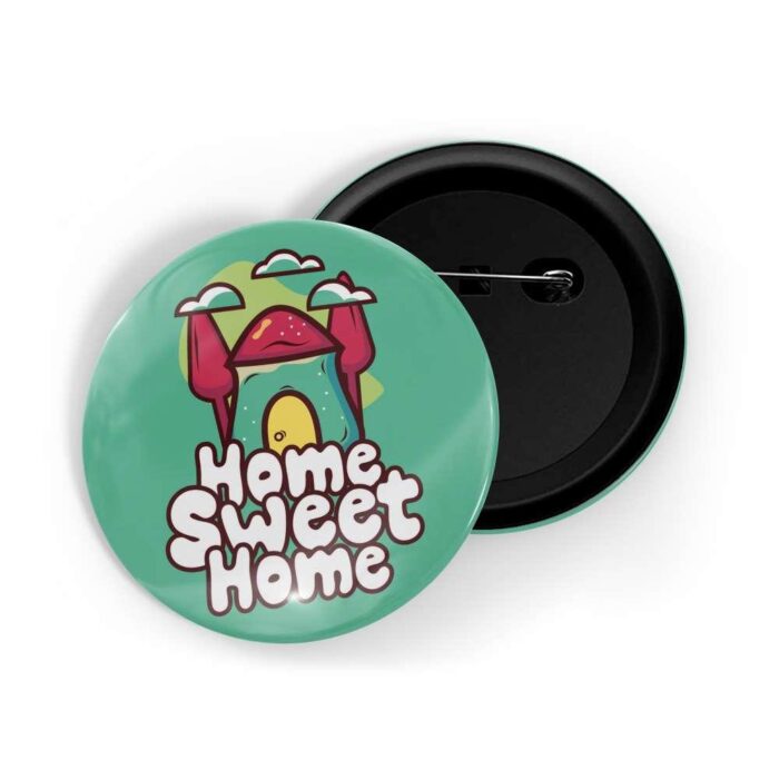 dhcrafts Pin Badges Aqua Green Colour Family Home Sweet Home Aqua Green Glossy Finish Design Pack of 1