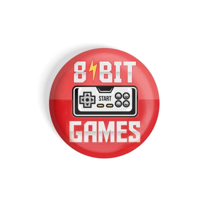 dhcrafts Pin Badges Red Colour Gamers 8 Bit Games Glossy Finish Design Pack of 1