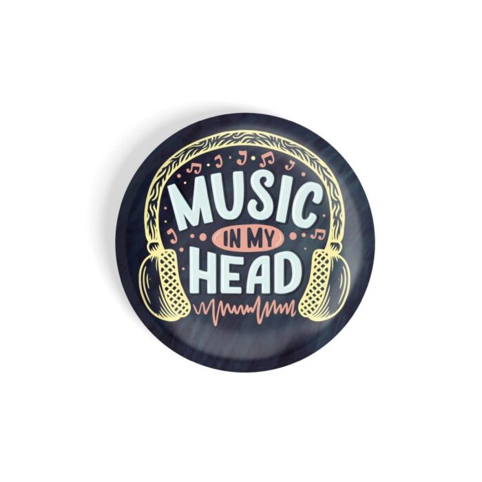 dhcrafts Black Colour Fridge Magnet Music In My Head Glossy Finish Design Pack Of 1