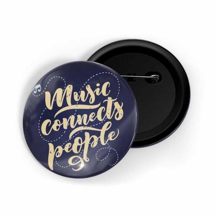 dhcrafts Pin Badges Blue Colour Music Music Connects People Glossy Finish Design Pack of 1