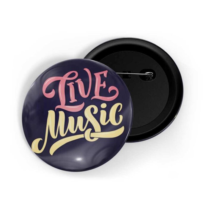 dhcrafts Pin Badges Blue Colour Music Live Music Glossy Finish Design Pack of 1