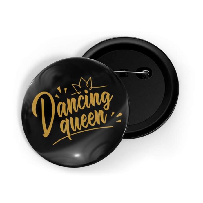 dhcrafts Pin Badges Black Colour Dance Dancing Queen Glossy Finish Design Pack of 1