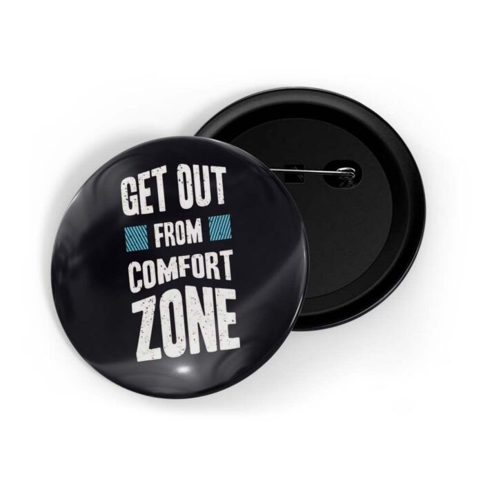 dhcrafts Pin Badges Black Colour Positivity Get Out From Comfort Zone Glossy Finish Design Pack of 1