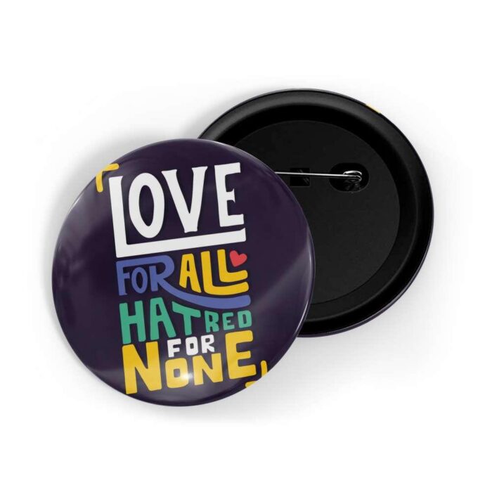 dhcrafts Pin Badges Purple Colour Love Love For All Hatred For None Glossy Finish Design Pack of 1