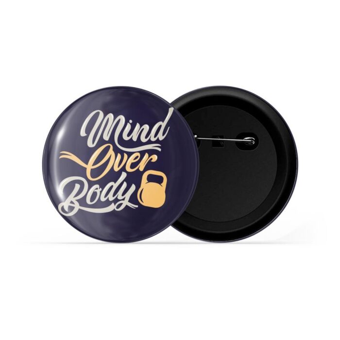 dhcrafts Pin Badges Black Colour Positivity Mind Over Body Glossy Finish Design Pack of 1