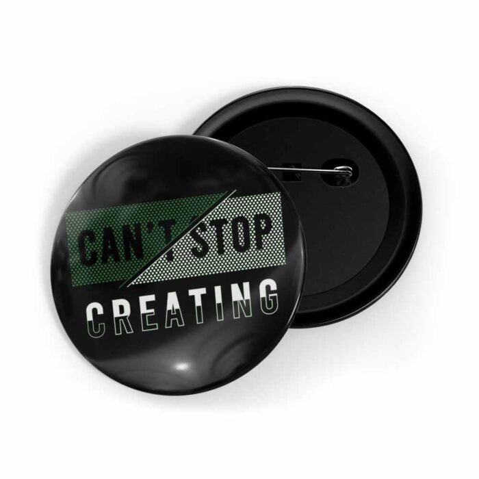 dhcrafts Pin Badges Black Colour Positivity Can't Stop Creating Glossy Finish Design Pack of 1