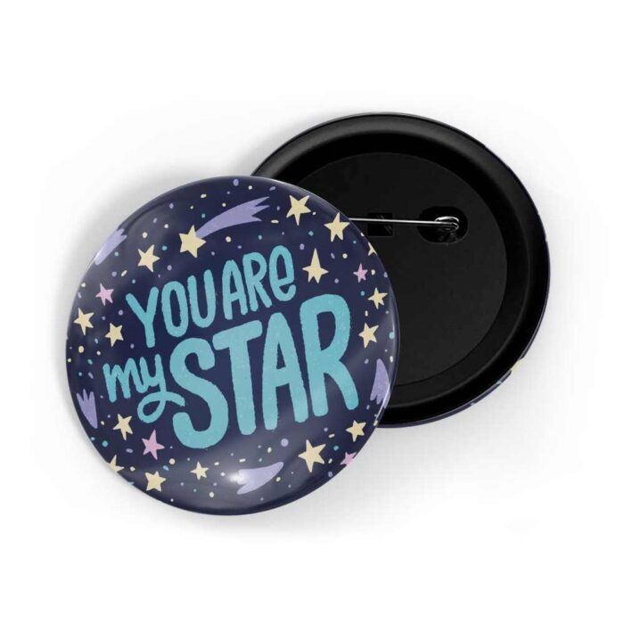 dhcrafts Pin Badges Blue Colour Self Love You Are My Star Glossy Finish Design Pack of 1
