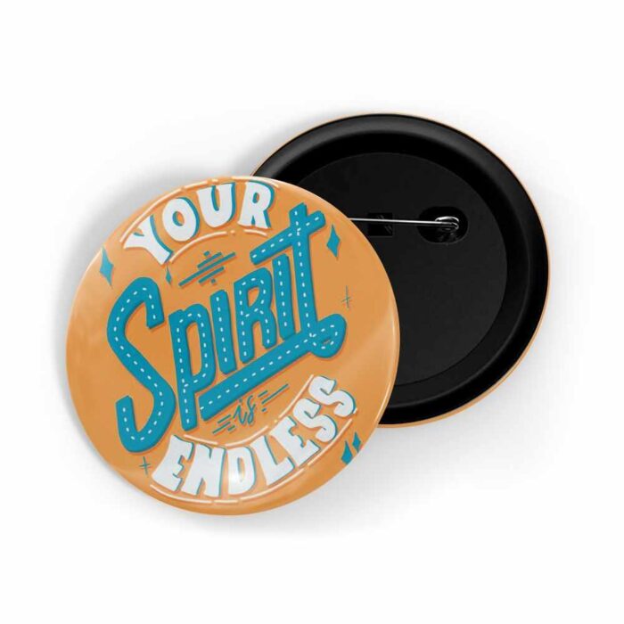 dhcrafts Pin Badges Orange Colour Self Love Your Spirit Is Endless Glossy Finish Design Pack of 1