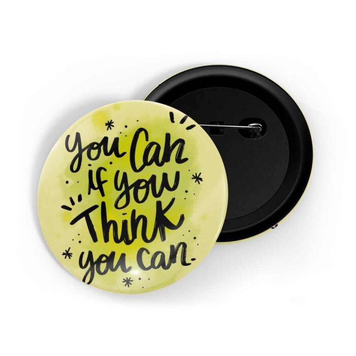 dhcrafts Pin Badges Yellow Colour Self Love You Can If You Think You Can D1 Glossy Finish Design Pack of 1