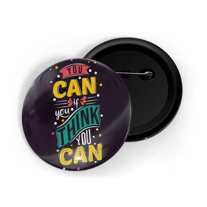 dhcrafts Pin Badges Black Colour Self Love You Can If You Think You Can D2 Glossy Finish Design Pack of 1