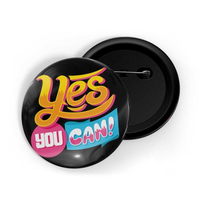 dhcrafts Pin Badges Black Colour Self Love Yes You Can D2 Glossy Finish Design Pack of 1