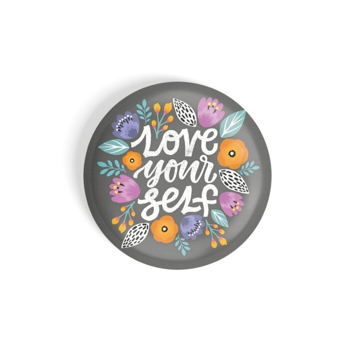 dhcrafts Brown Color Fridge Magnet Love Yourself D2 Glossy Finish Design Pack of 1