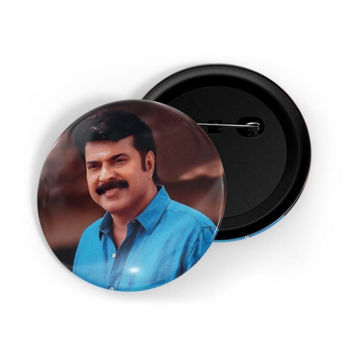 dhcrafts Pin Badges Brown Colour Fan Ficition Malayalam Actor Mammootty D1 Glossy Finish Design Pack of 1