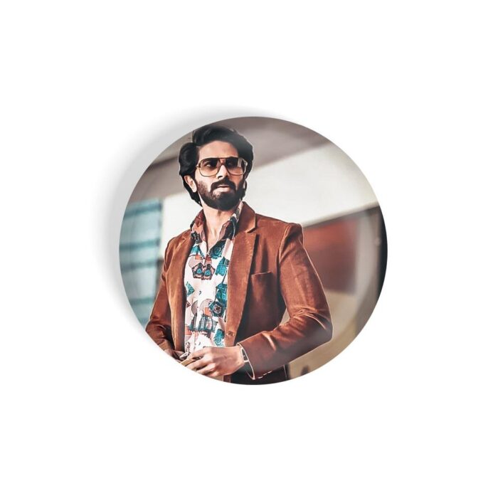 dhcrafts Pin Badges White Colour Fan Ficition Malayalam Actor Dulquer Salman D3 Glossy Finish Design Pack of 1