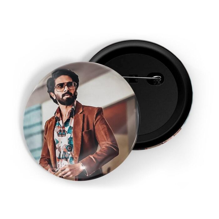 dhcrafts Pin Badges White Colour Fan Ficition Malayalam Actor Dulquer Salman D3 Glossy Finish Design Pack of 1