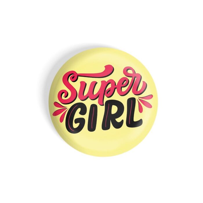 dhcrafts Yellow Color Fridge Magnet Super Girl Glossy Finish Design Pack of 1