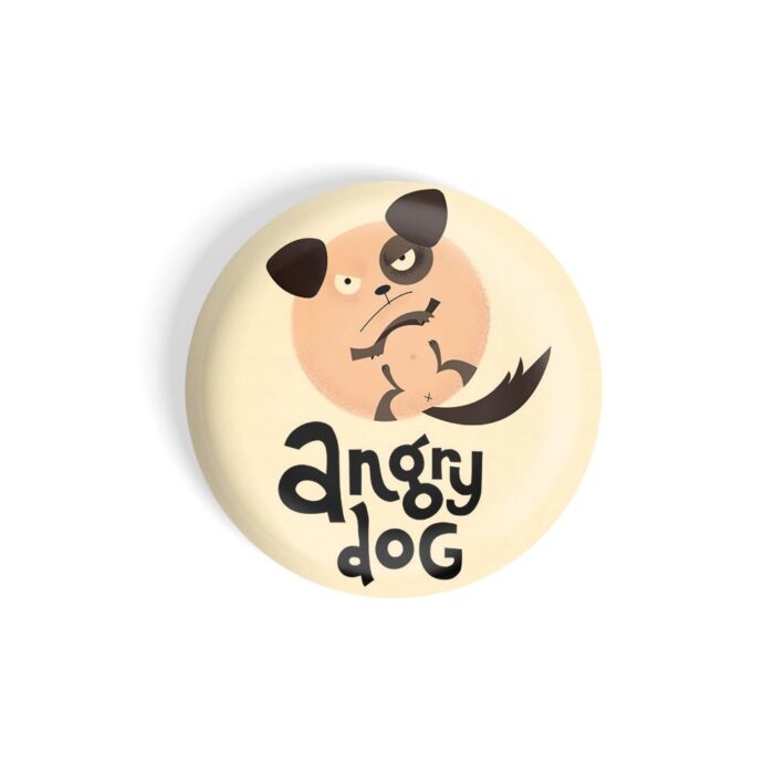 dhcrafts Brown Color Fridge Magnet Angry Dog Glossy Finish Design Pack of 1