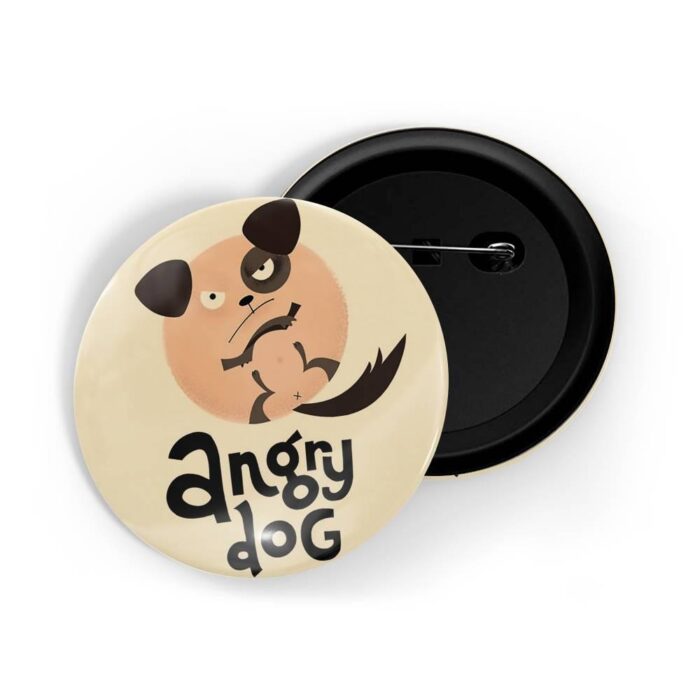dhcrafts Pin Badges Brown Colour Pets Angry Dog Glossy Finish Design Pack of 1