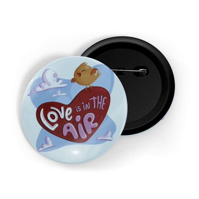 dhcrafts Pin Badges Blue Colour Love Love Is In The Air D1 Glossy Finish Design Pack of 1