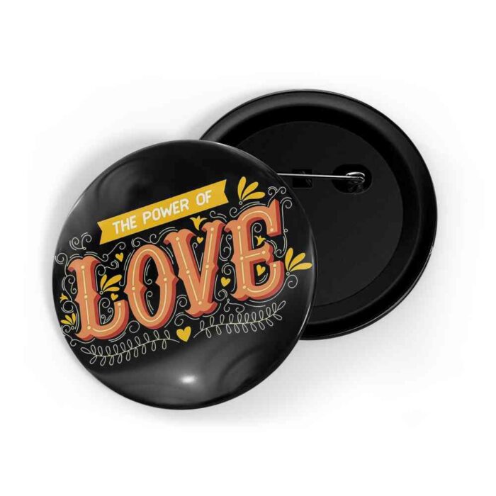 dhcrafts Pin Badges Black Colour Love The Power Of Love Glossy Finish Design Pack of 1