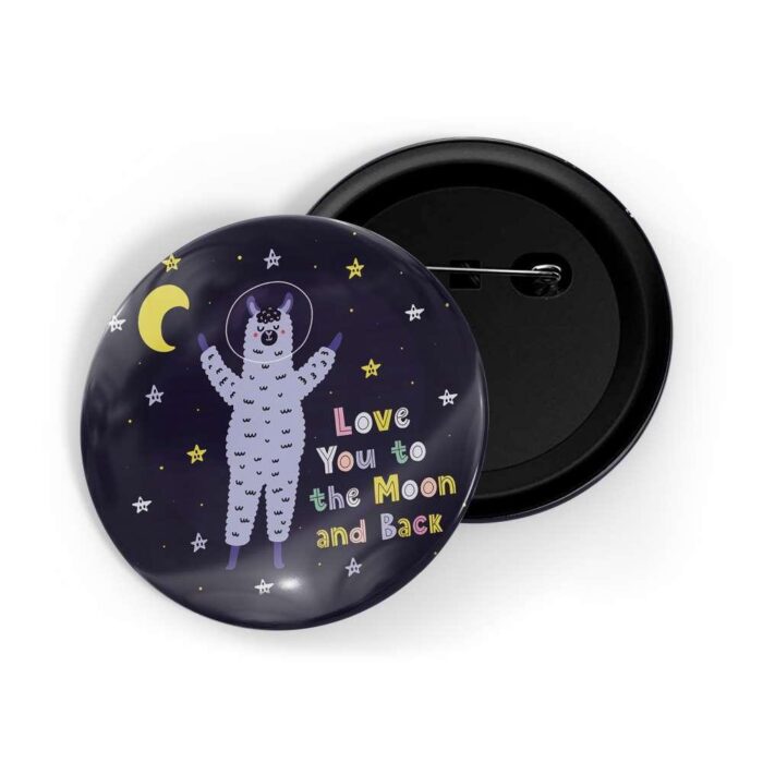 dhcrafts Pin Badges Black Colour Love Love You To The Moon And Back D1 Glossy Finish Design Pack of 1