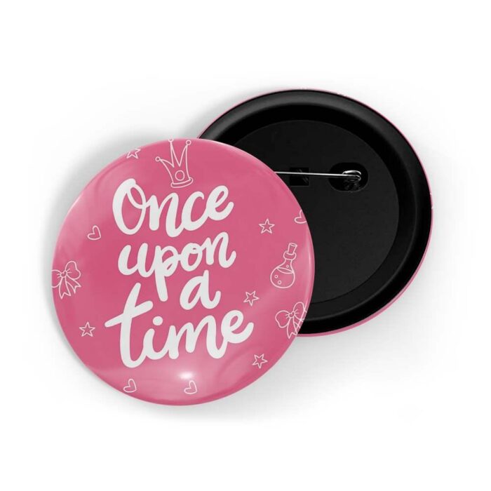 dhcrafts Pin Badges Pink Colour Love Once Upon A Time Glossy Finish Design Pack of 1