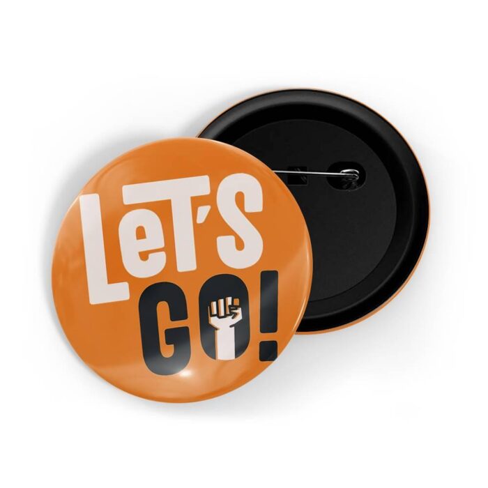 dhcrafts Pin Badges Orange Colour Positivity Lets Go Glossy Finish Design Pack of 1