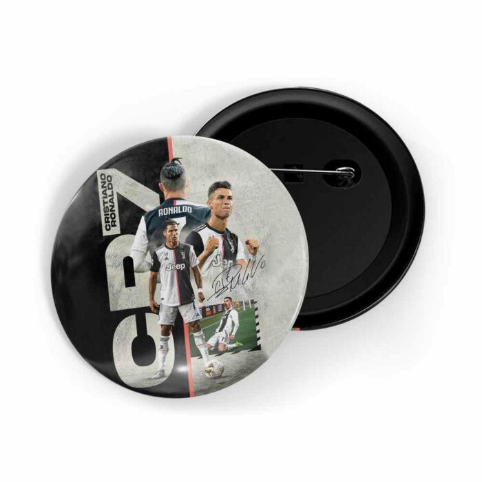 dhcrafts Pin Badges Grey Colour Cristiano Ronaldo Cr7 D1 Glossy Finish Design Pack of 1