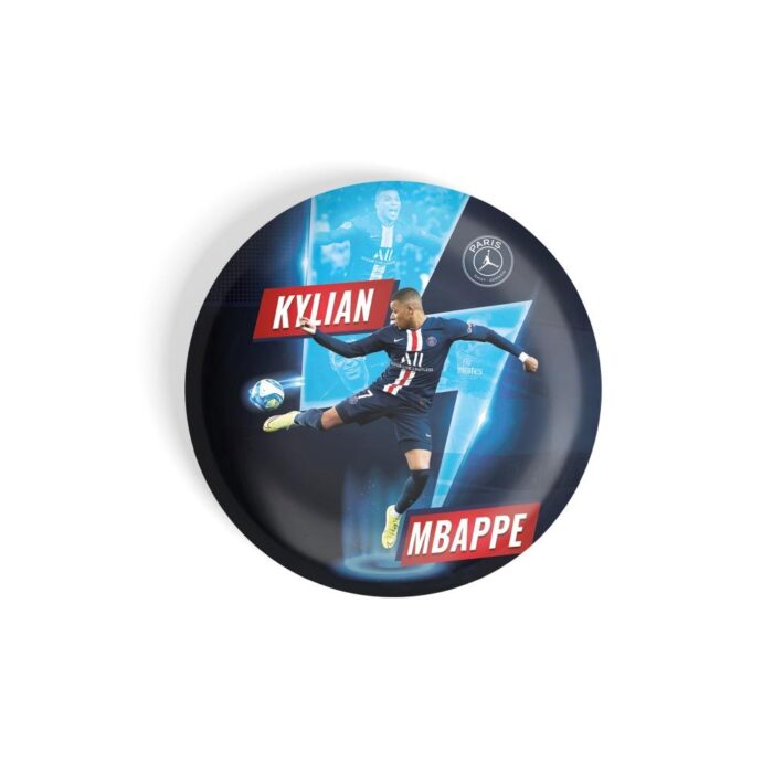 dhcrafts Pin Badges Blue Colour Kylian Mbappe Glossy Finish Design Pack of 1