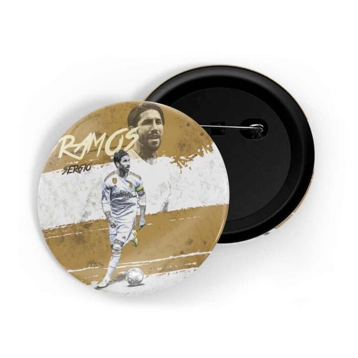 dhcrafts Pin Badges Brown Colour Sergio Ramos Glossy Finish Design Pack of 1