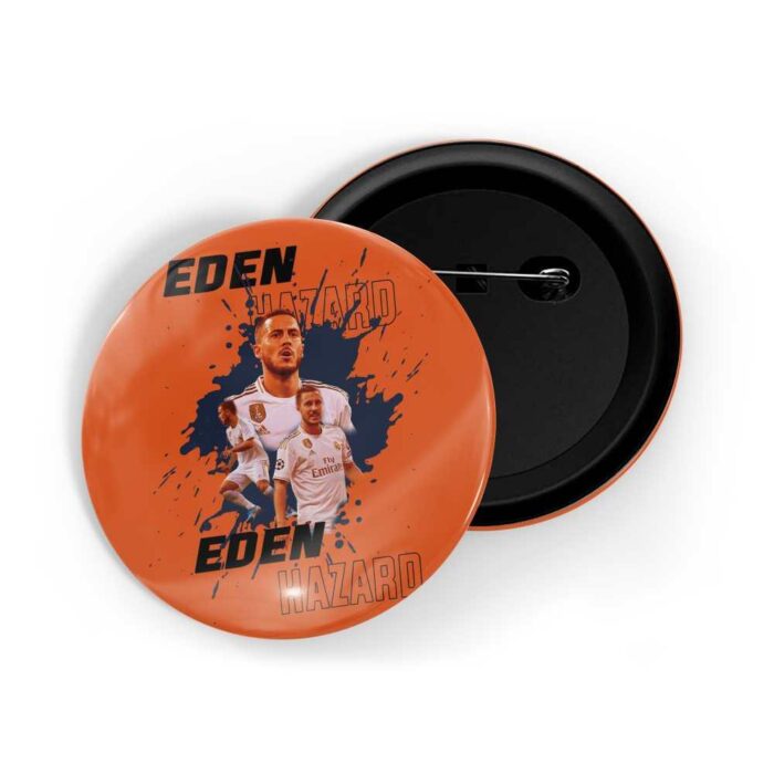 dhcrafts Pin Badges Orange Colour Eden Hazard Glossy Finish Design Pack of 1