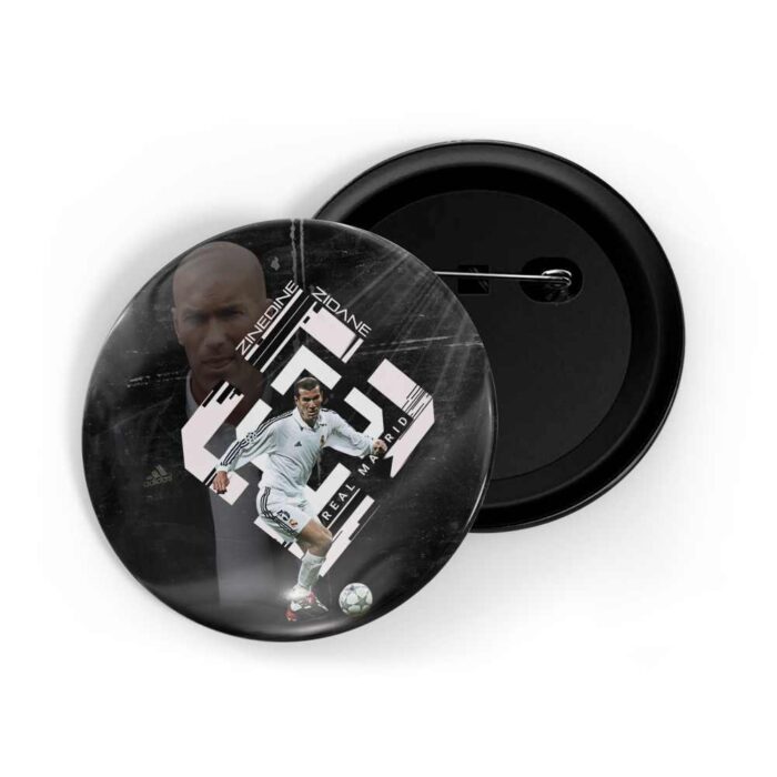 dhcrafts Pin Badges Black Colour Zinedine Zidane Glossy Finish Design Pack of 1