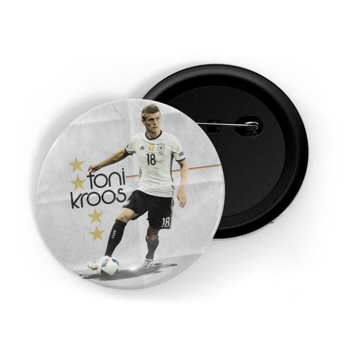 dhcrafts Pin Badges White Colour Toni Kroos Glossy Finish Design Pack of 1