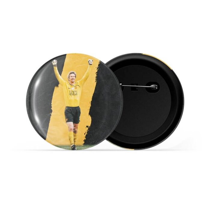 dhcrafts Pin Badges Black Colour Edwin Van Der Sar Glossy Finish Design Pack of 1