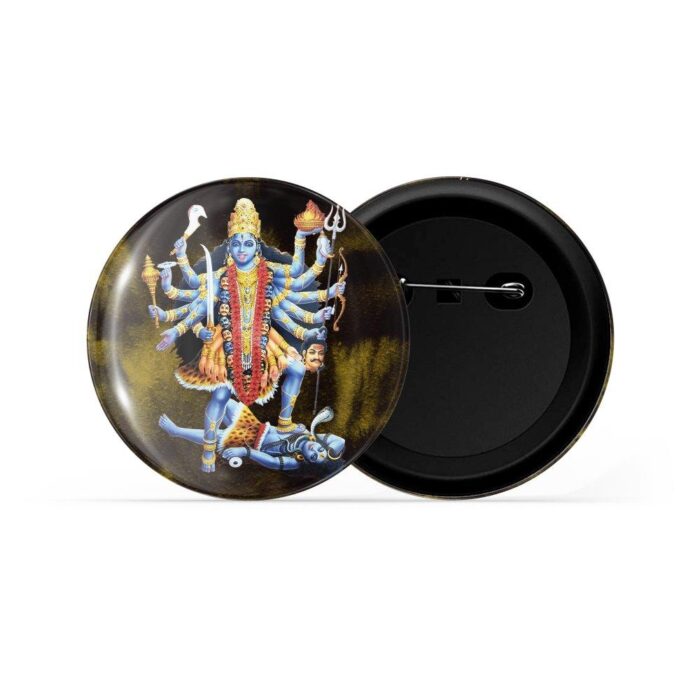 dhcrafts Pin Badges Black Colour Godess kaali D3 Glossy Finish Design Pack of 1